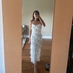 Lulus White Ruffle Dress